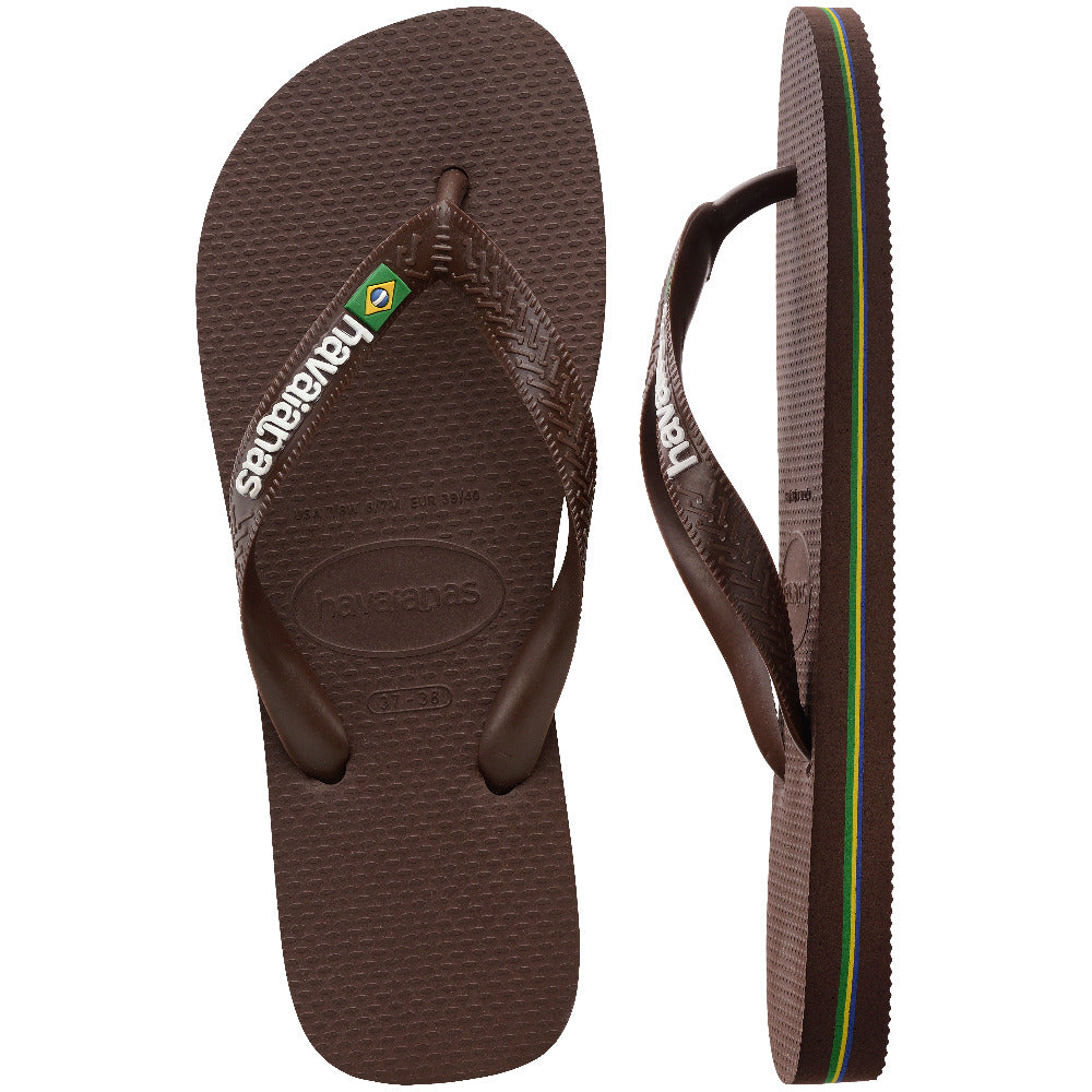 Brasil Logo klipklapper - Dark Brown/White